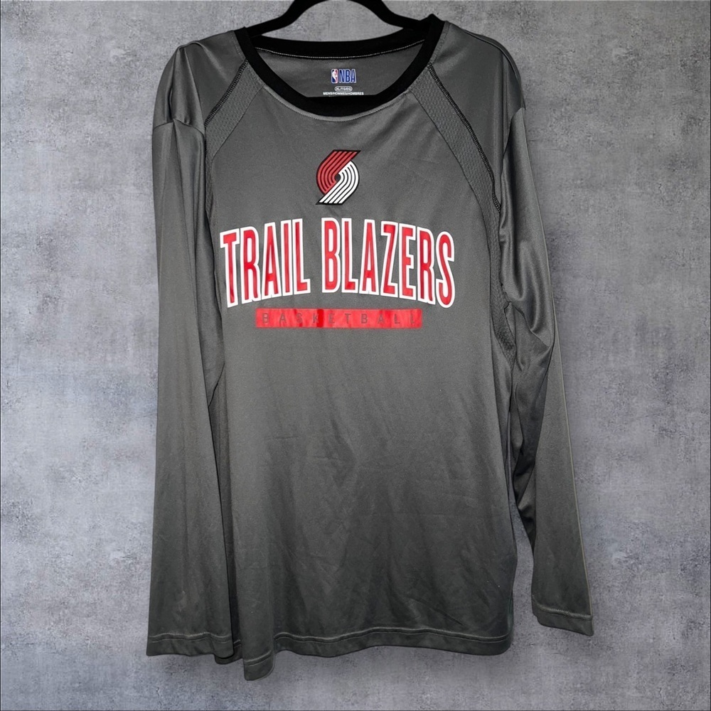 NBA Gray Trail Blazers Long Sleeve Shirt